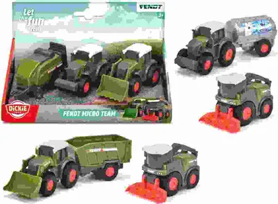 Produktbild von Dickie Toys Fendt Micro  Team 9cm 3fach sortiert, Landmaschinen mit Freilauf, ab 3 Jahren