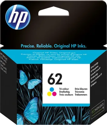 Obrázok produktu pre HP Trojfarebná originálna atramentová kazeta 62, Štandardný, Azúrová, Purpurová, Žltá, Atrament na báze farby, 4,5 ml, 1 kusov, Kombinované balenie
