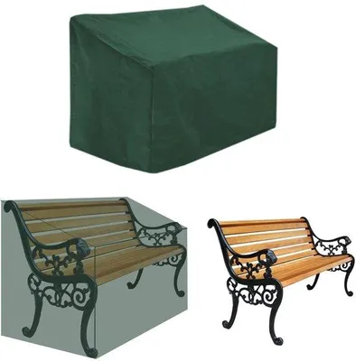 Image de Housse pour banc de jardin - imperméable - résistante aux UV - 1 pièce - verte - polyester 210D