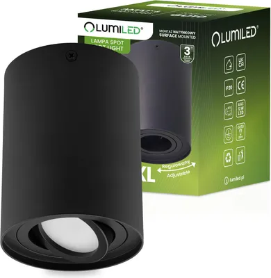 Obrázok produktu pre LUMILED povrchové bodové svietidlo povrchové bodové svietidlo povrchové stropné bodové svietidlo GU10 LED otočné stropné svietidlo okrúhle čierne 125 mm