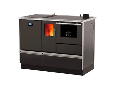 Obrázek produktu pro ALFA PLAM, peletový sporák ALFA TERM H20 s výměníkem 20 kW, pravý, antracit