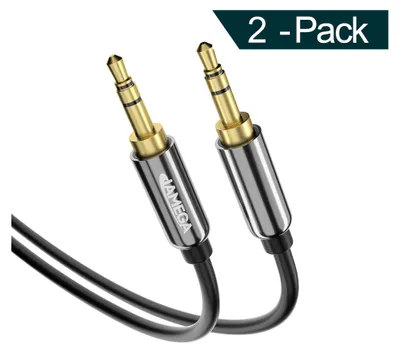Produktbild von 2x 1,5m AUX Kabel 3,5mm Klinke-Stecker Stereo für Auto iPhone Handy MP3 iPhone