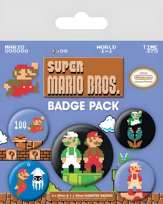 Produktbild von Super Mario Bros. Ansteck-Buttons 5er-Pack