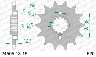 Produktbild von AFAM Kettenritzel 24505-15 Vorne Stahl