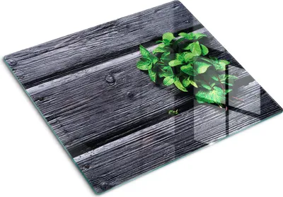 Produktbild von Glasplatte zum Schutz der Kochfläche – Abdeckung für die Kochplatte – Abdeckung für Induktionskochfelder – 60x52 cm – Einfache Reinigung – Gehärtetes Glas – Mintholz