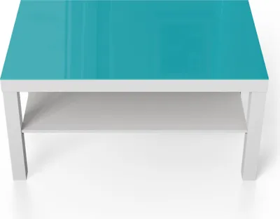 Produktbild von DEQORI Couchtisch 90x55 cm Weiß 'Türkis' Glas Beistelltisch Glastisch modern