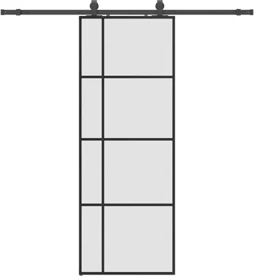 Zdjęcie produktu dla Drzwi przesuwne z zestawem okuć czarne 76x205 cm ESG szkło