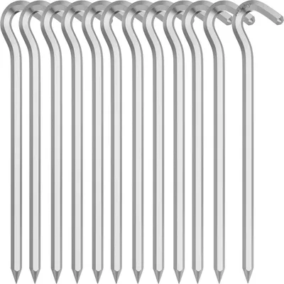 Zdjęcie produktu dla 12 sztuk kołków namiotowych 18cm aluminiowe kołki do markiz kołki kempingowe srebrne
