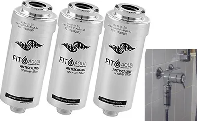 Produktbild von 3 x Duschfilter FitAqua Antiscaling Wasserfilter für Dusche gegen Chlor und Kalk