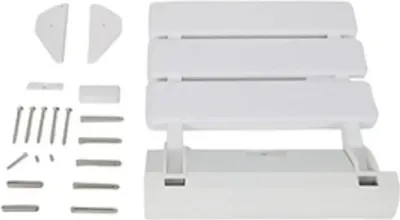 Obrázek produktu pro Skládací sprchové sedátko k montáži na stěnu - Sprchová židle - Slitina hliníku - Nosnost 130 kg - Sklopné o 90° - 32×34 cm - Bílá
