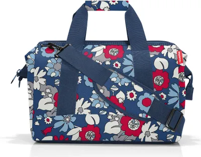 Produktbild von reisenthel allrounder M, Reisetasche, Sporttasche, Schultertasche, Doktortasche, Tasche, Polyestergewebe, Florist Indigo, 18 L, MS4088