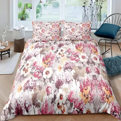 Obrázek produktu pro Sada povlečení "Romantika", květinový motiv, 220x240 cm, 3dílná, 100% mikrovlákno, obsahuje 2 povlaky na polštáře 80x80 cm