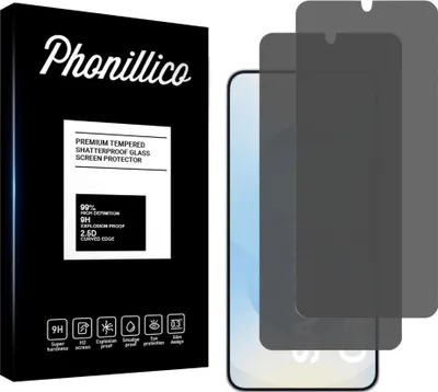 Immagine prodotto di Vetro temperato anti-spia per Samsung Galaxy S25 [2 pezzi] Pellicola protettiva nera Privacy Antigraffio Vetro Resistente Phonillico®