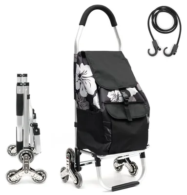 Produktbild von Einkaufstrolley Einkaufswagen Rollwagen - Klappbar - Aluminiumrahmen - Bis 50 kg - Wasserdichte Tasche