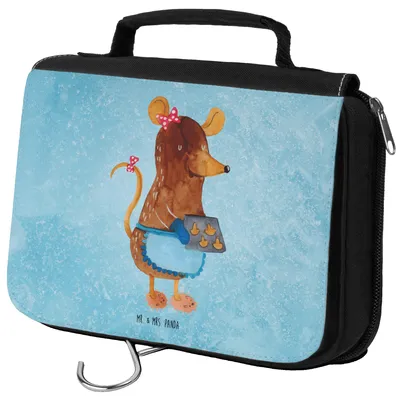 Produktbild von Mr. & Mrs. Panda Waschtasche Maus Kekse - Eisblau - Geschenk, kosmetiktäschchen, Weihnachtskekse, Waschbeutel, Kulturbeutel, Weihnachten, Make-Up Tasche, Kulturtasche