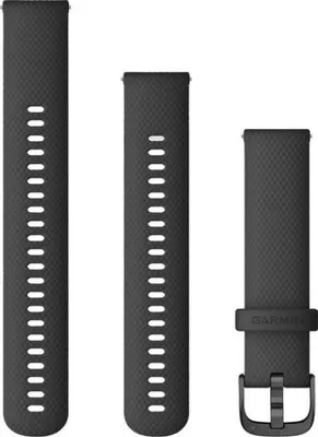 Produktbild von Garmin Ersatzarmband 20mm Silikon Schwarz/Metallteilen