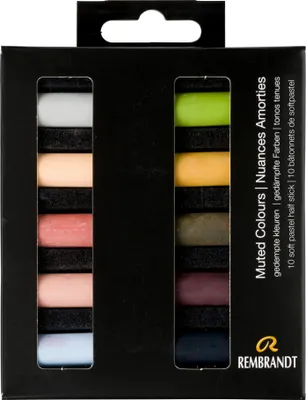 Immagine prodotto di Set Rembrandt pastelli morbidi, colori tenui | 10 pastelli in mezza misura