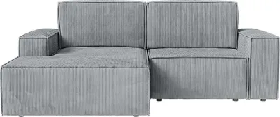 Produktbild von FEDVE Ecksofa KOKKO MINI mit Cordbezug mit Schlaffunktion, Grau