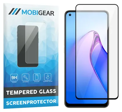 Produktbild von Mobigear Premium Displayschutz für OPPO Reno 8, gehärtetes Panzerglas, Displayschutzfolie – kompatibel mit Hüllen – schwarz