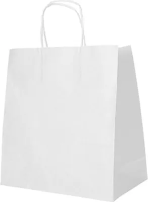 Zdjęcie produktu dla Papierowa torba transportowa PAPSTAR, 270 x 320 x 170 mm, biała, wykonana z papieru kraft, 70 g/m², nośność: 5 kg, ze sznurkiem do przenoszenia