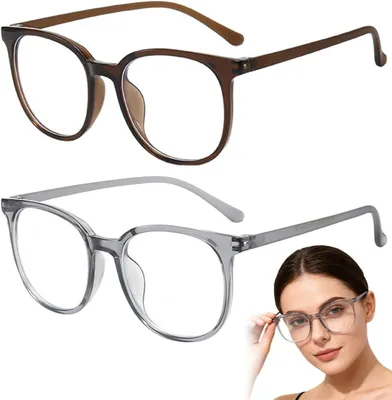 Imagen del producto de Conjunto de gafas con filtro de luz azul, 2 gafas transparentes, sin graduación, para trabajar y para el tiempo libre