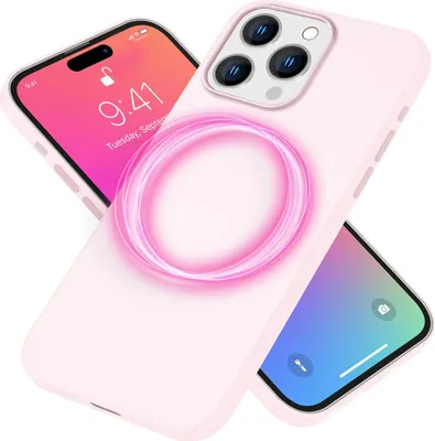 Zdjęcie produktu dla Etui MagSafe do iPhone 15 Pro Max Liquid Silicone Mobile Phone Case Magnetic Case Protection Pink