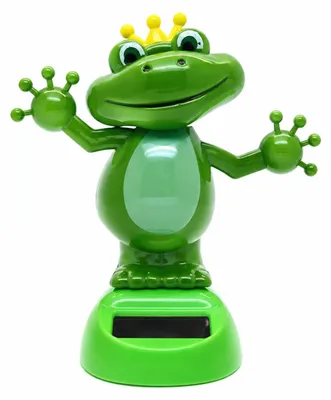 Produktbild von Solar Wackelfigur Froschkönig - Lichtbetriebene Deko für Fenster & Tisch