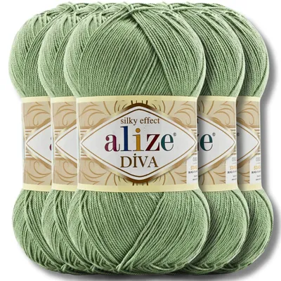 Produktbild von Alize 5x 100g Diva Wolle, Uni, Häkeln, Stricken (852)