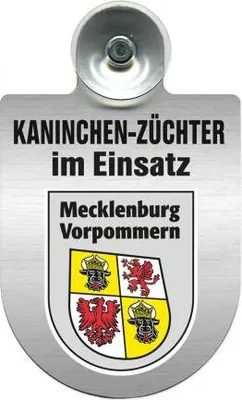 Produktbild von Einsatzschild Windschutzscheibe incl. Saugnapf - Kaninchenzüchter im Einsatz - incl. Regionen nach Wahl - 309361 - Color - Region Mecklenburg-Vorpommern