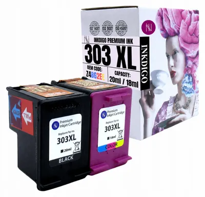 Produktbild von Inkdigo Tintenset 303XL für HP Envy Photo 6220, 6230, 6230wifi, 6232 – Schwarz/Color, 38 ml,, KI-generiertes Bild