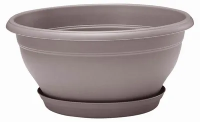 Image de Coupe Lotus - Taupe - Diam 35 x H 17,5 cm - 8,4 L - Soucoupe Clipsée - Fabrication Française