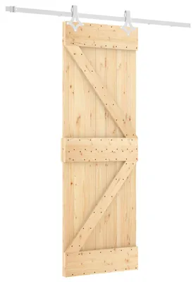Obrázok produktu pre vidaXL Posuvné dvere v prírodnej a bielej farbe, 70 x 210 cm, masívna borovica
