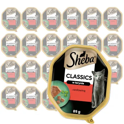 Produktbild von SHEBA Classics 22x85g mit Rind, feuchte Katzennahrung in Pastete
