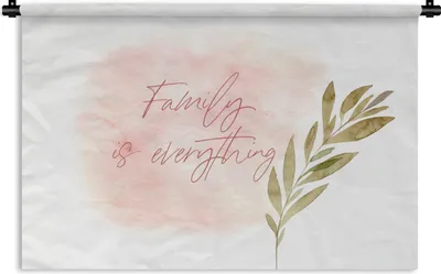 Produktbild von MuchoWow® Wandteppich Wandbehang Zitate - Sprichwörter - Familie ist alles 90x60 cm Tapisserie Dekoration Wandtuch - Wandskulpturen - Bildteppich