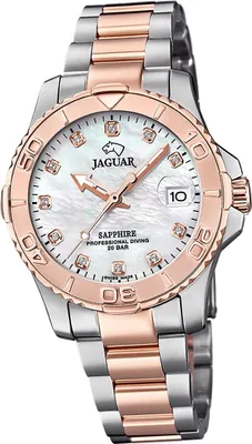 Produktbild von Jaguar Edelstahl Damen Uhr Analog Luxus silber rosegold Pro Diver D2UJ871/5