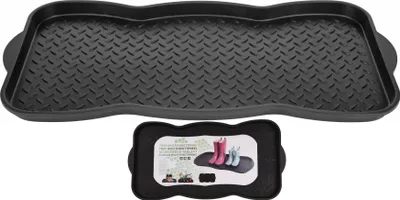 Zdjęcie produktu dla Tacka ociekowa na buty - czarna - plastikowa - 38 x 73 cm