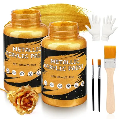Productafbeelding van Acrylgoud Metallicverf 300ml - Waterdichte verf voor creatieve projecten