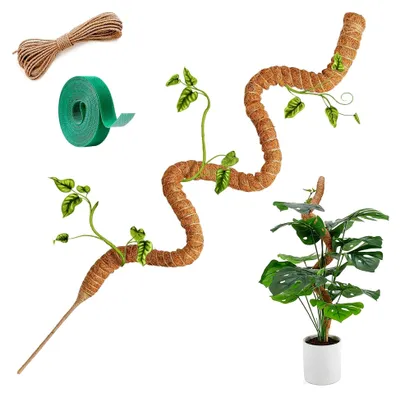 Produktbild von 120 cm Flexibler Moosstab für Monstera, Biegsame Pflanzenstütze für Innenräume, Handgefertigte Coco Coir Pole zur Unterstützung von Kletterpflanzen