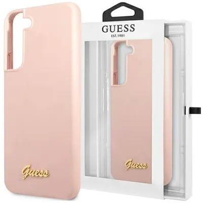 Produktbild von Guess Silicone Metal Logo Case für Samsung Galaxy S22+ Pink