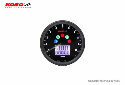 Image de Tachymètre multifonctionnel KOSO Neo Retro 64 mm TNT noir