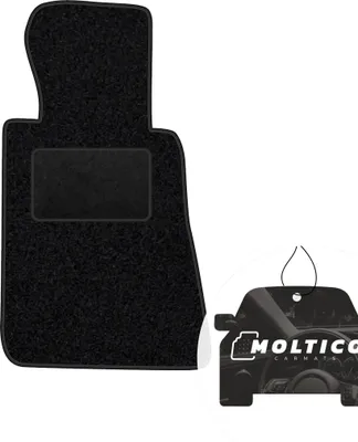 Produktbild von moto-MOLTICO Fahrer Fußmatte Auto Velours Fahrerseite Autoteppiche Schwarz Fahrermatte 1-teilig passend für Mercedes-Benz SL R107 1971-1989