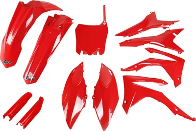 Image de Ufo Honda Crf 250r/450r 2014-2017 With Airbox Cover Eu Hokit121f-070 Fork Protectors & Plastikbausatz Rot Rot One Size