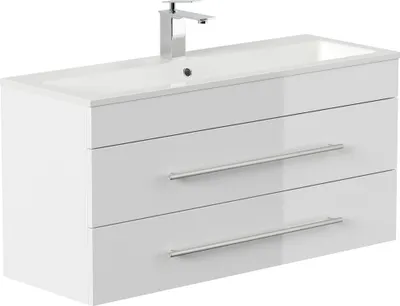 Produktbild von Badmöbel Waschplatz "Portus 1000 SlimLine" 100 cm weiß Hochglanz