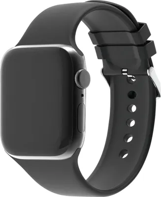 Produktbild von Strap-it Apple Watch Silikon-Schnallenarmband (Schwarz)