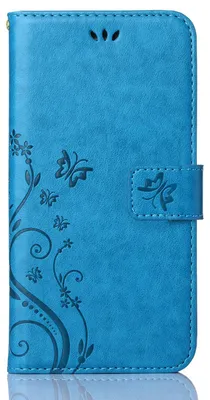 Produktbild von Handy Tasche für Xiaomi 11T 5G / 11T Pro 5G  Schutz Hülle Handyhülle mit Blumenmuster Klapp Hülle mit Standfunktion und Kartenfächer Blau
