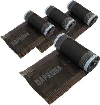Produktbild von DAPRONA Firstband Alu, 4 Rollen, 390mm x 5m, Braun, RAL 8017, Butylband wasserdicht Firstblech, Dachabdichtung selbstklebend, Dachfirst Abdeckung, Alubutyl Roller