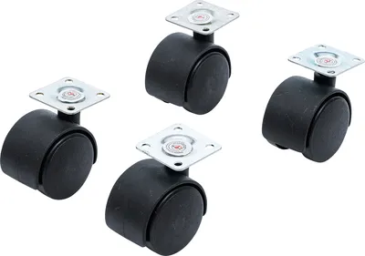 Image de KRAFTMANN 80332 Kit de roulettes pivotantes doubles 40 mm, 4 pièces
