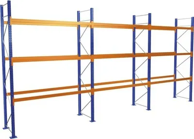 Produktbild von Palettenregal Startset Grundmodul mit 4 Ebenen 3 Felder á 270 cm für Paletten bis 730 kg Tragkraft 8390 kg