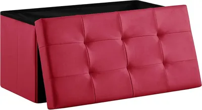 Produktbild von Theo&Cleo, Sitzhocker mit Stauraum, faltbar, PVC-Leder, 76 x 38 x 38 cm, 300 kg, 80 L