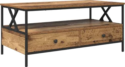 Obrázek produktu pro vidaXL Konferenční stolek se zásuvkou Rekultivované dřevo 100 x 51 x 45 cm Materiál na bázi dřeva